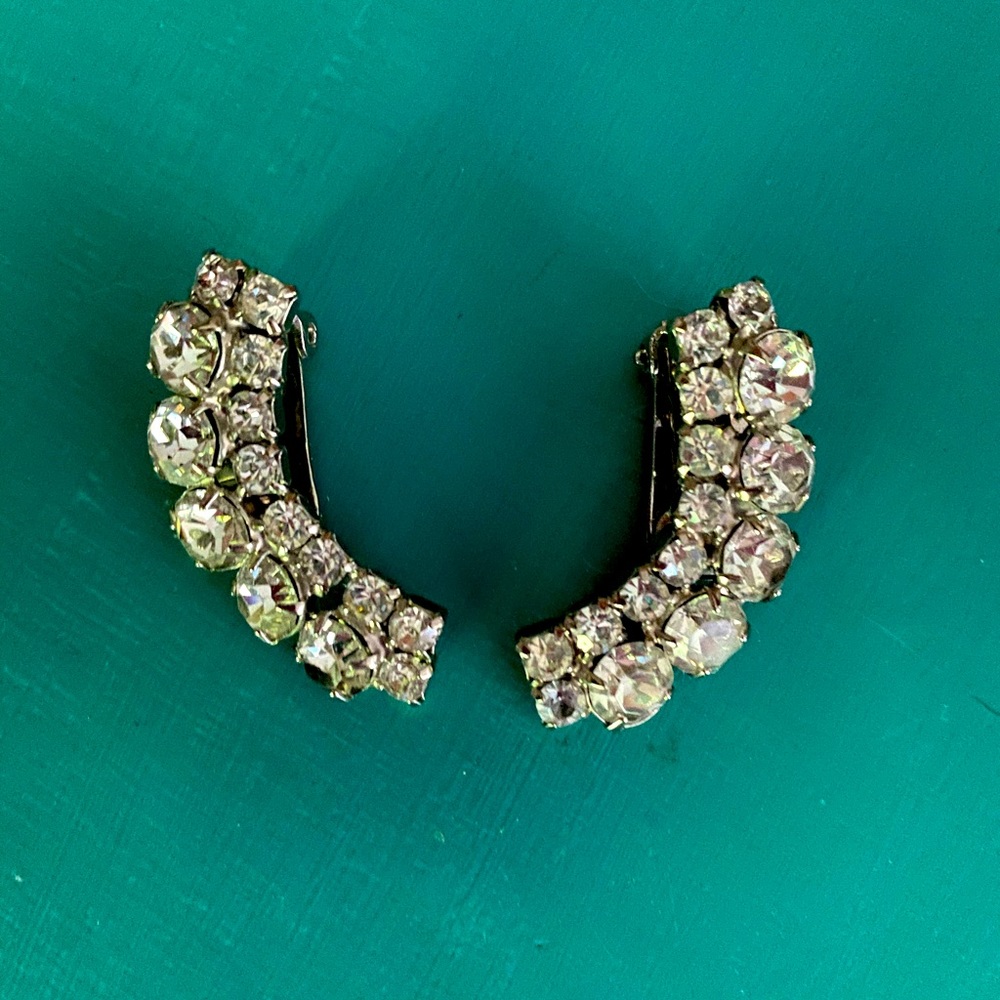 Vintage rhinestone earrings.